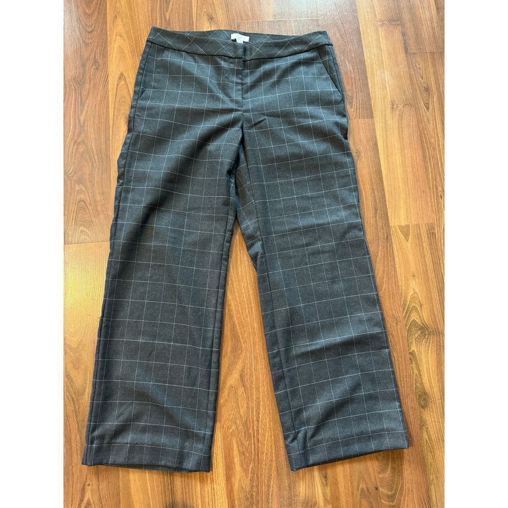 J jill Pants plaid size 8P petite straight leg‎ Gray Grey